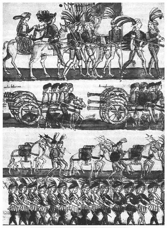 Армия Карла VIII в походе. Источник: Biancardi, S. La chimera di Carlo VIII (1492–1495). — Novara, 2009. — P. 298