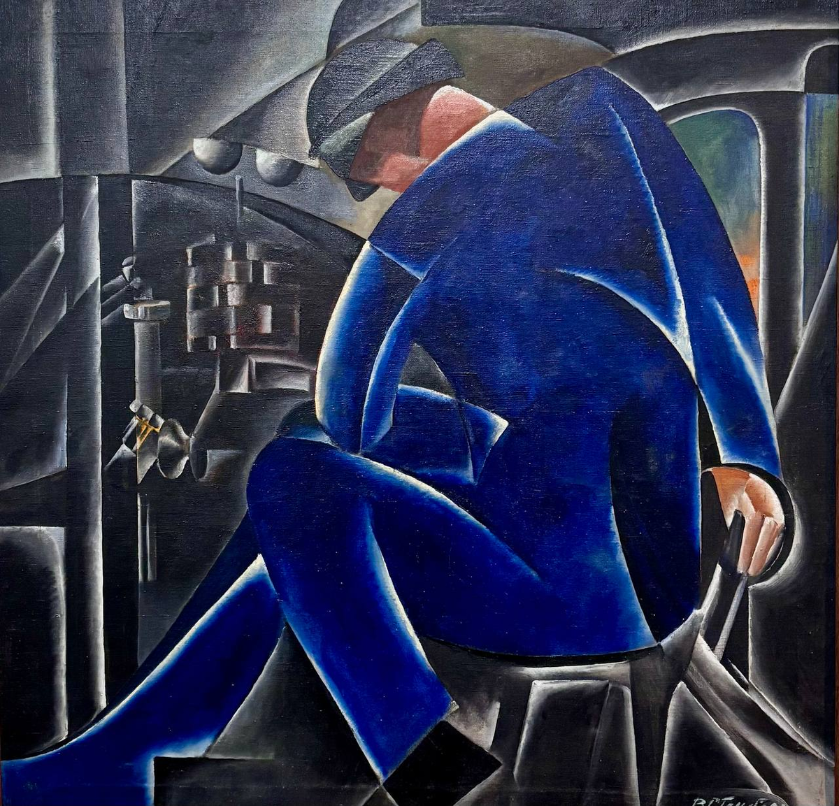 Владимир Стенберг. "Рабочий у машины"