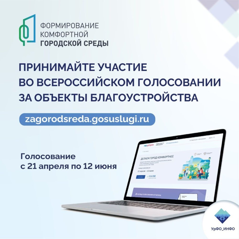    Более миллиона жителей УрФО уже проголосовали за проекты благоустройства