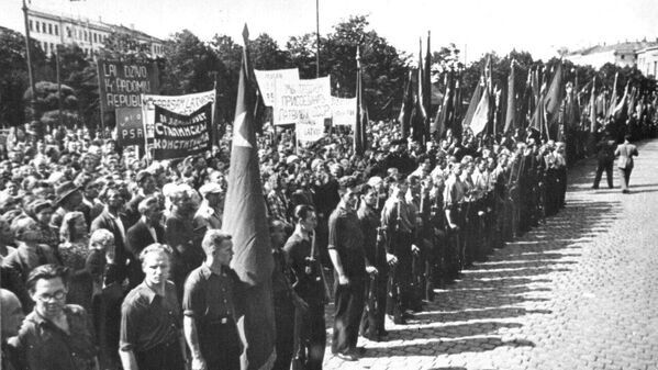 Рига, Привокзальная площадь, 31 июля 1940 года © Sputnik, из личного архива И. Гусева