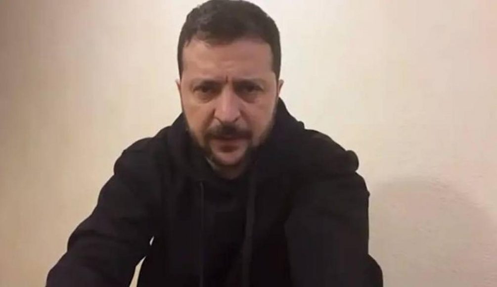  Зеленский в бункере. Фото: стоп-кадр видео.