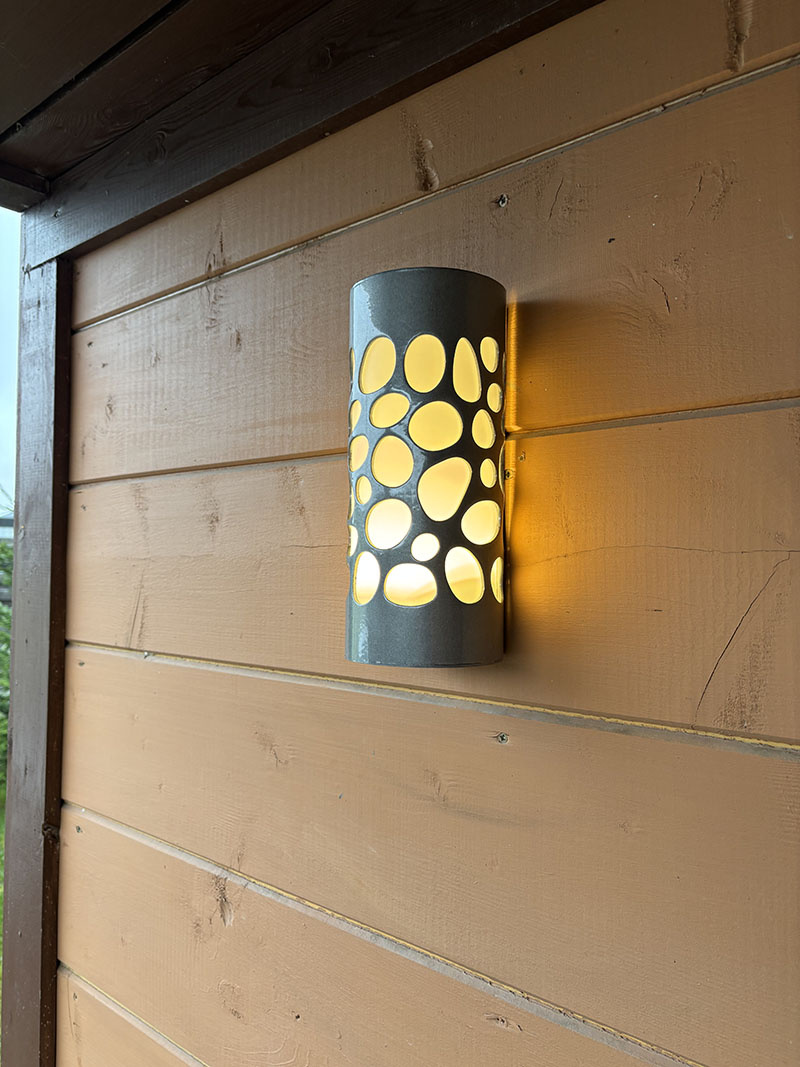 Светильник от Casadelavida Piedras, Серебристый, Круглый, Уличный, Длина 250мм