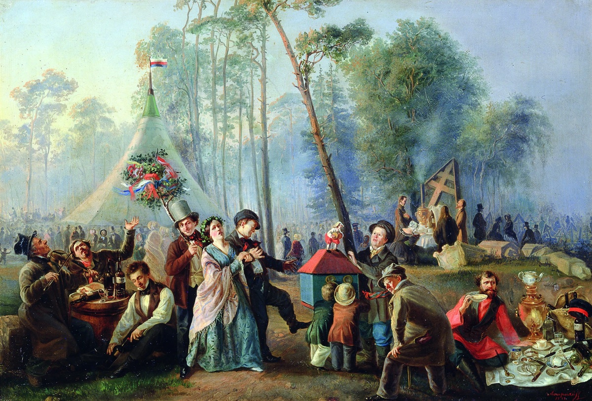 Гулянье в Марьиной роще. В. Астрахов, 1852г.