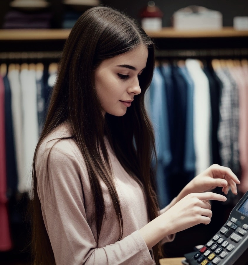 Электра рассчитывается в магазине (нейросеть)