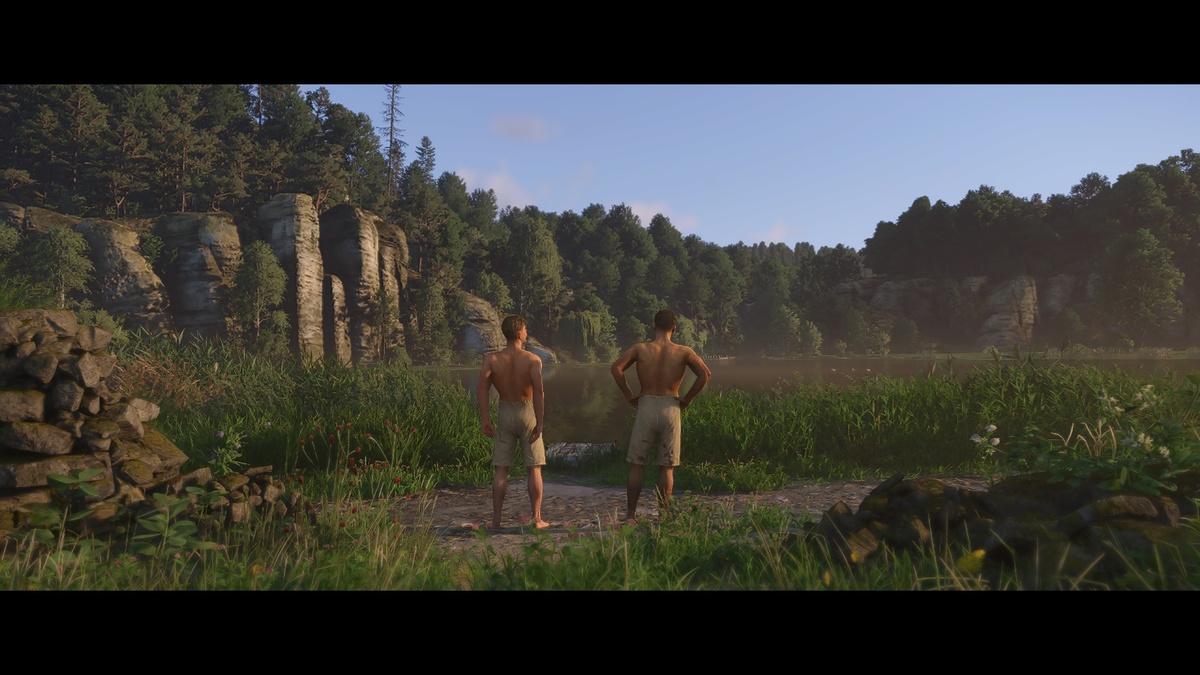 Индро и пан Птачек у пруда