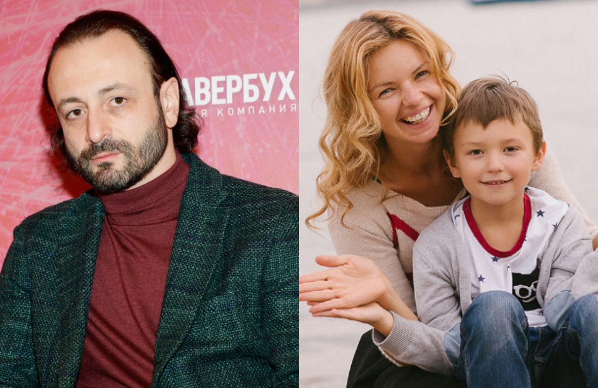 на фото Илья Авербух и Алиса Гребенщикова с сыном 