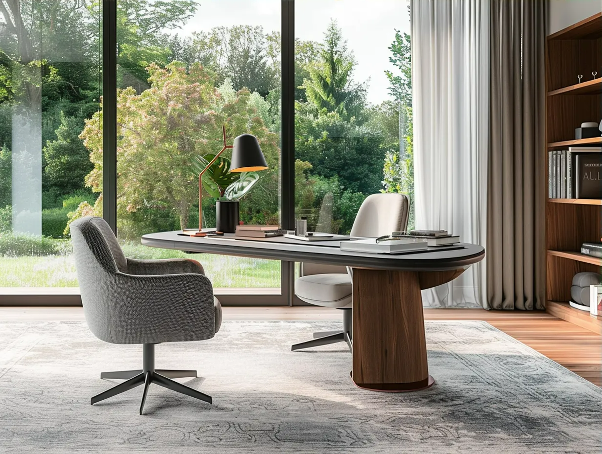 Рабочий кабинет с панорамными окнами