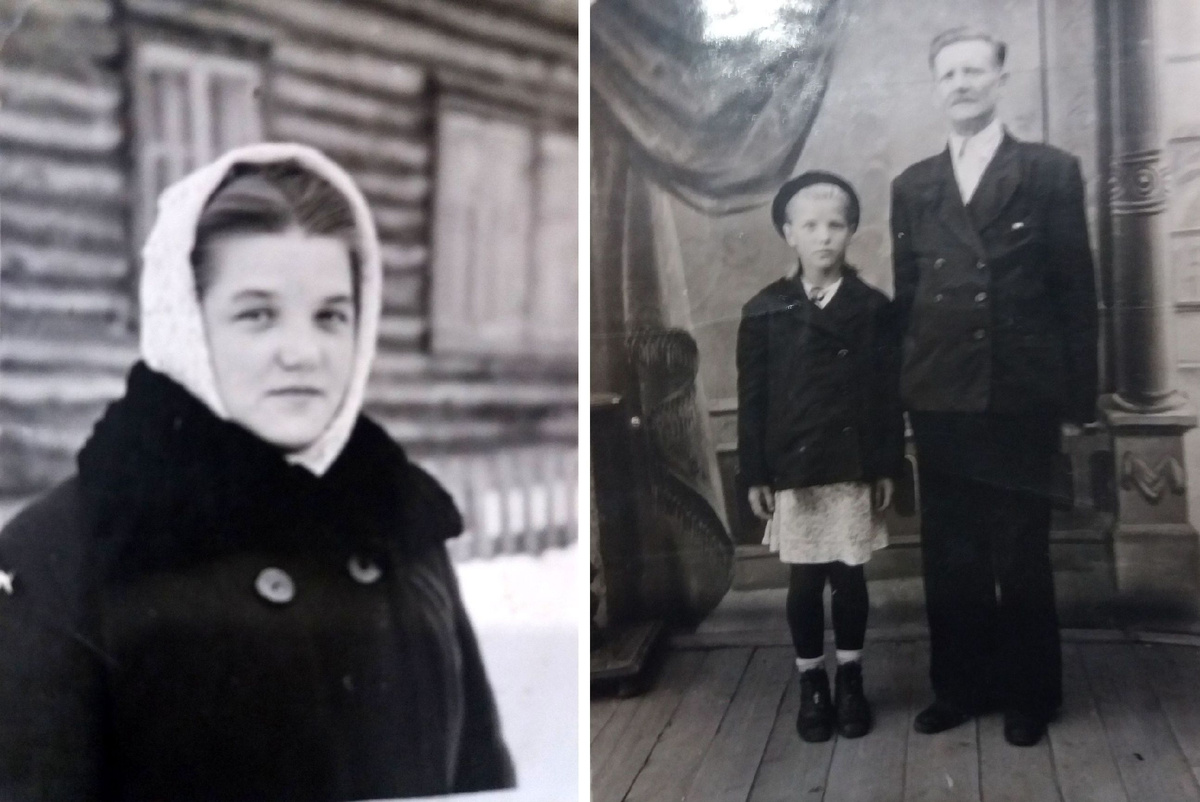 Вера Николаева в юности и в детстве с отцом. Фото из семейного архива Надежды Хараузовой