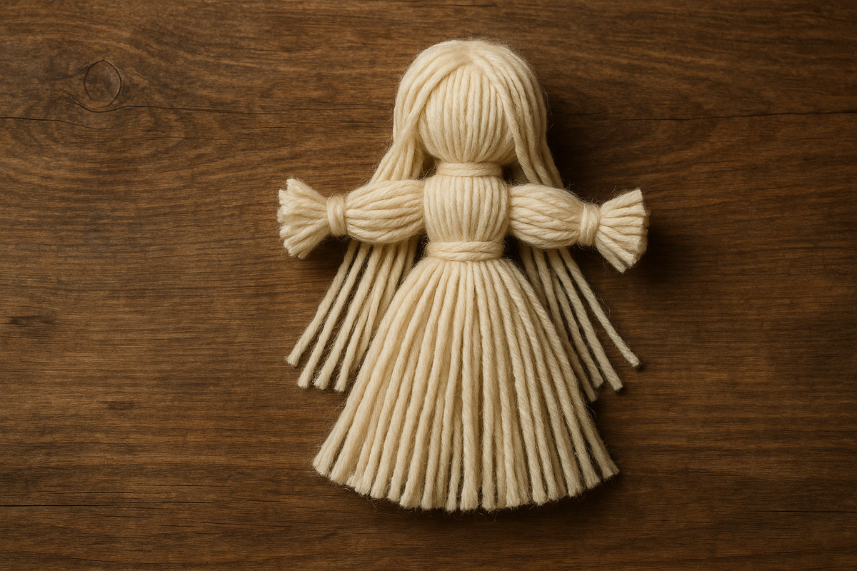 Нитяная куколка оберег для ребёнка