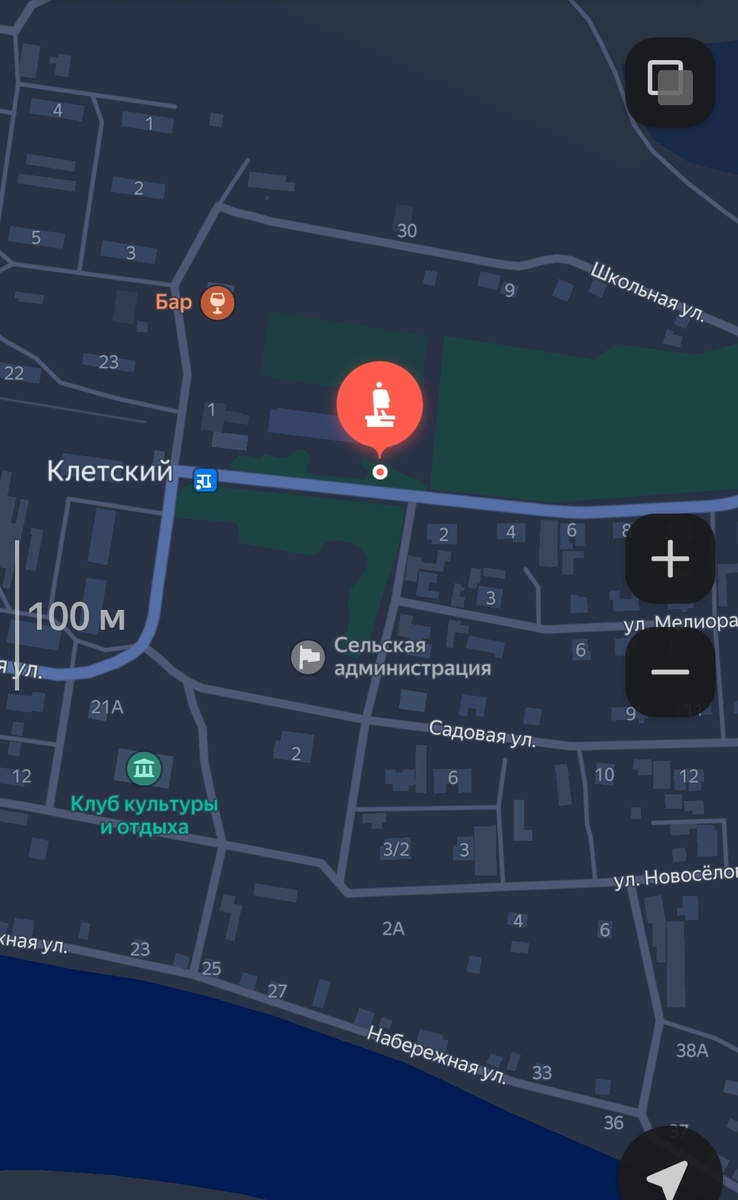 Хутор Клетский Среднеахтубинского района Волгоградской области. Братская могила. Скриншот с Яндекс.Карты.