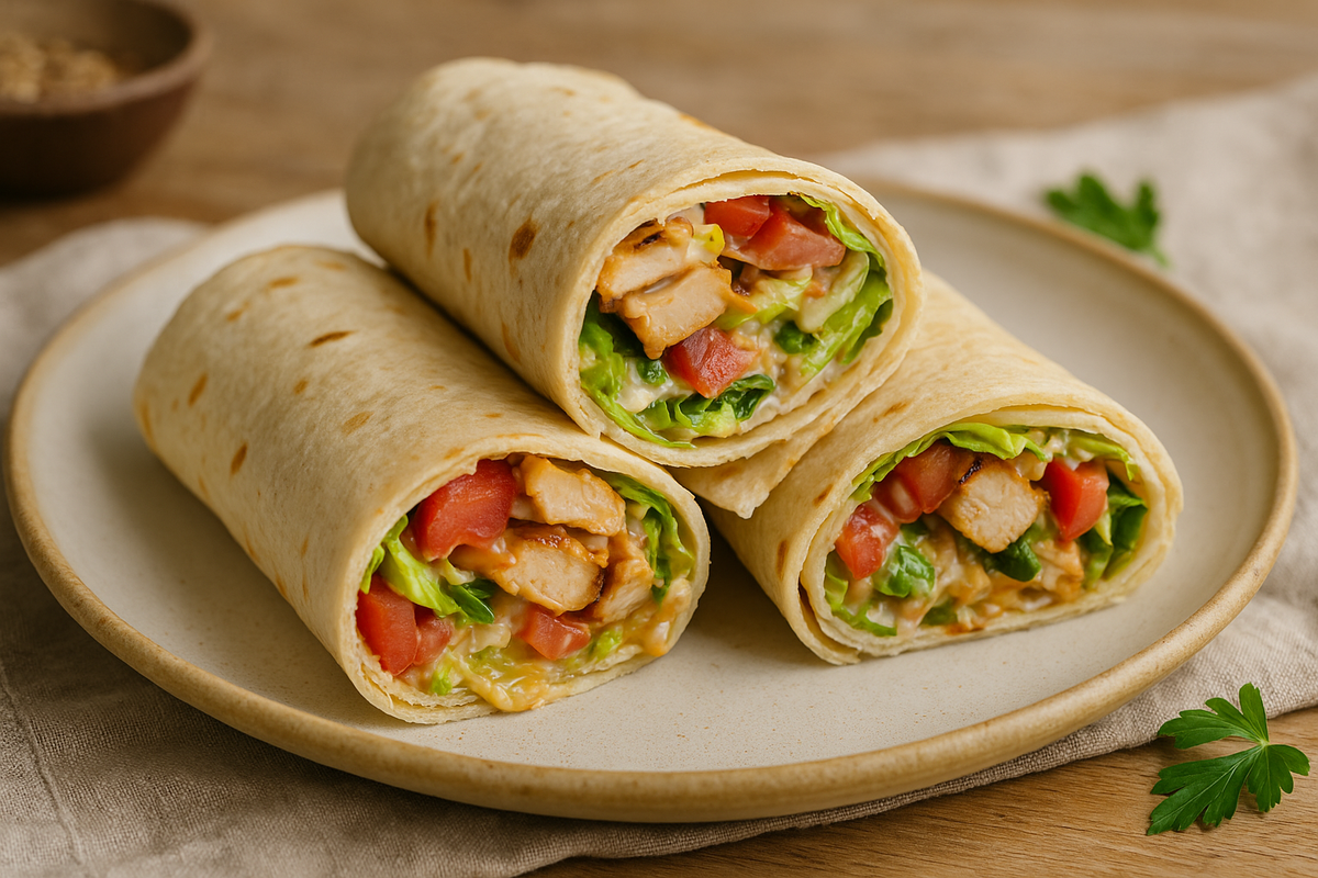 лаваш-ролл с курицей и авокадо 