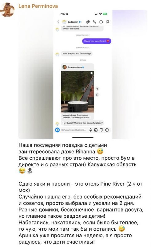   Соцсети Лены Перминовой