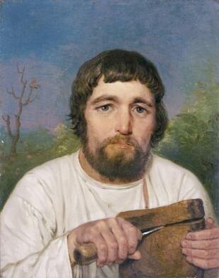 Алексей Венецианов. «Крестьянин, отрезающий ломоть хлеба», 1820-е годы, Государственный Русский музей, Санкт-Петербург © Public domain