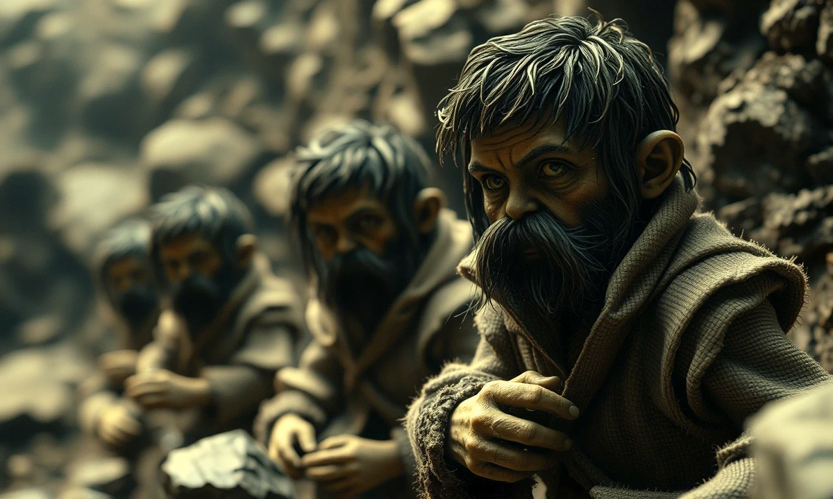 Воинственные маленькие человечки защищали своё подземелье.