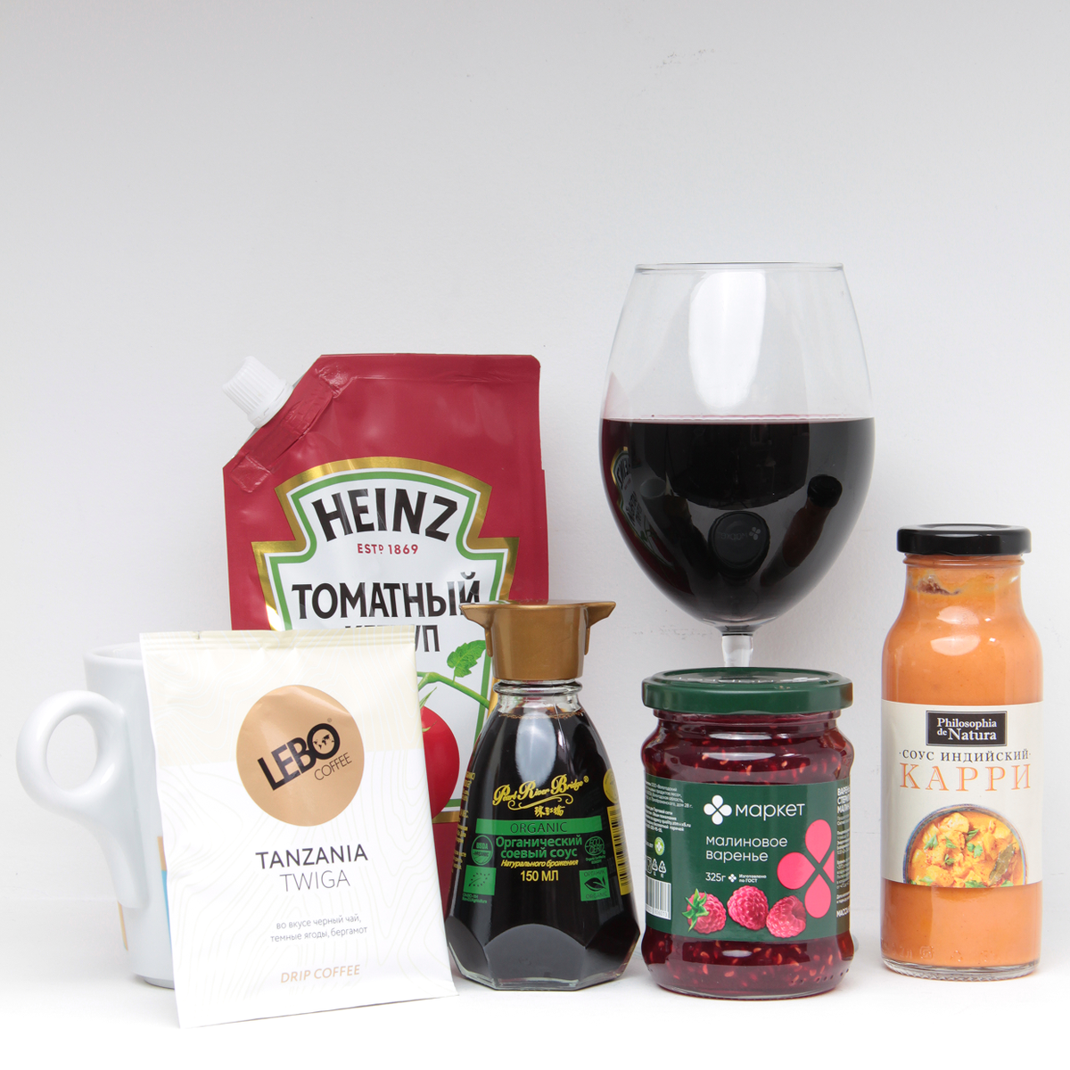 Продукты, которыми мы пачкали одежду для теста 