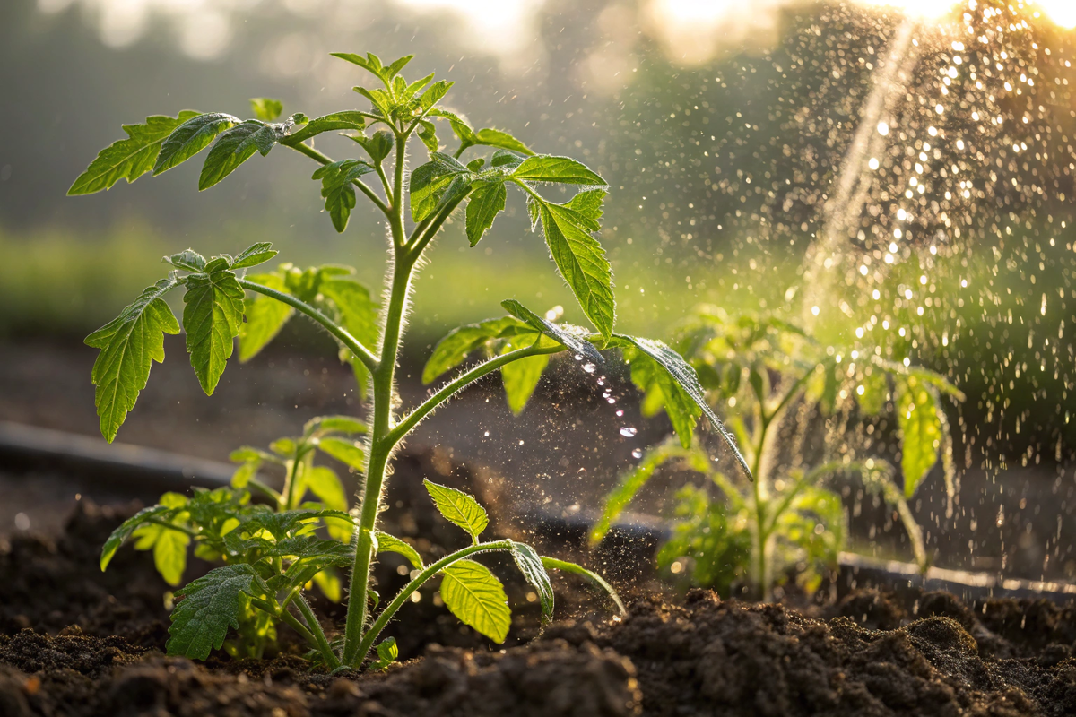 Полив томатов под корень утром - залог крепких плодов и здоровой ботвы.