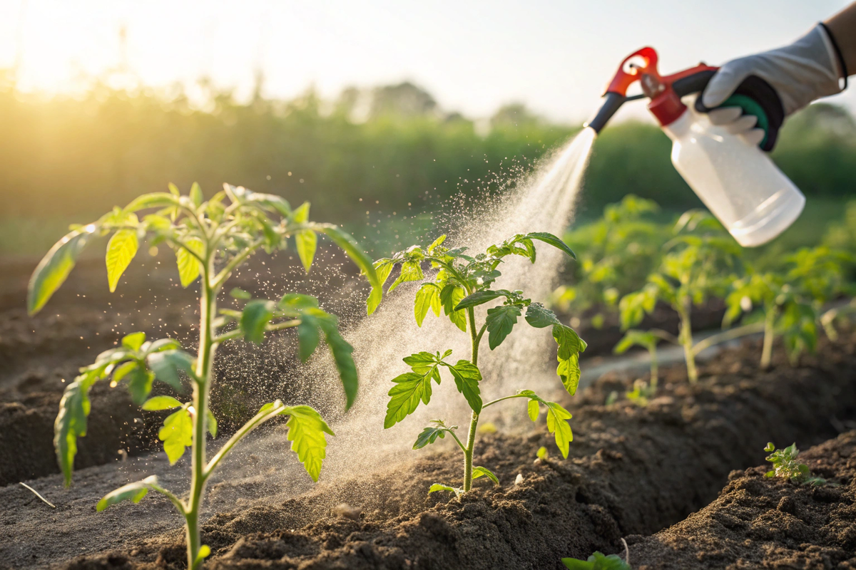 Первая подкормка помидоров - зольный настой или йод с молоком по листу и под корень.