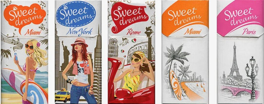 оформление сигарет Sweet dreams (перевод: сладкие мечты)