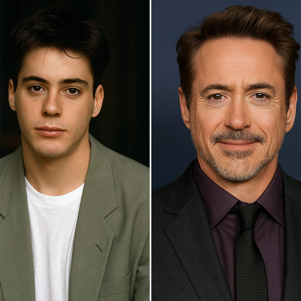 На фото — удивительная трансформация Роберта Дауни-младшего. Слева — юный актёр в начале своей карьеры: молодой, амбициозный, ещё не знающий всех испытаний, которые приготовила ему жизнь. Справа — зрелый Дауни, известный всему миру как Железный человек и один из самых востребованных актёров Голливуда.

Эти два образа на одном фото — символ силы воли, борьбы с зависимостью и настоящего возвращения на вершину. Его история вдохновляет миллионы людей по всему миру, напоминая о том, что даже после самых тяжёлых падений можно подняться и стать символом целой киновселенной.