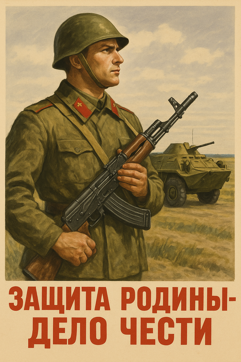 Защита родины - дело чести служащего контрактника.