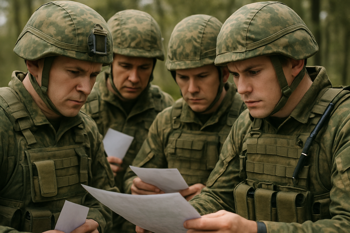 Военнослужащие проверяют бумаги.