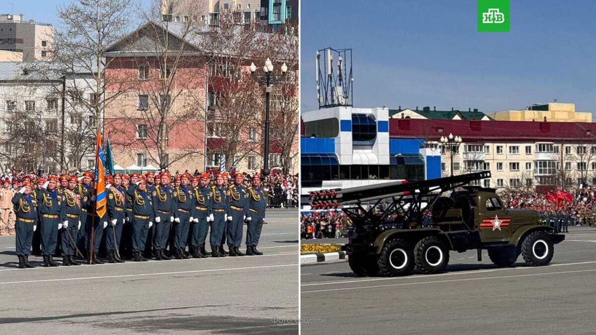    Ветераны СВО приняли участие в параде на Сахалине