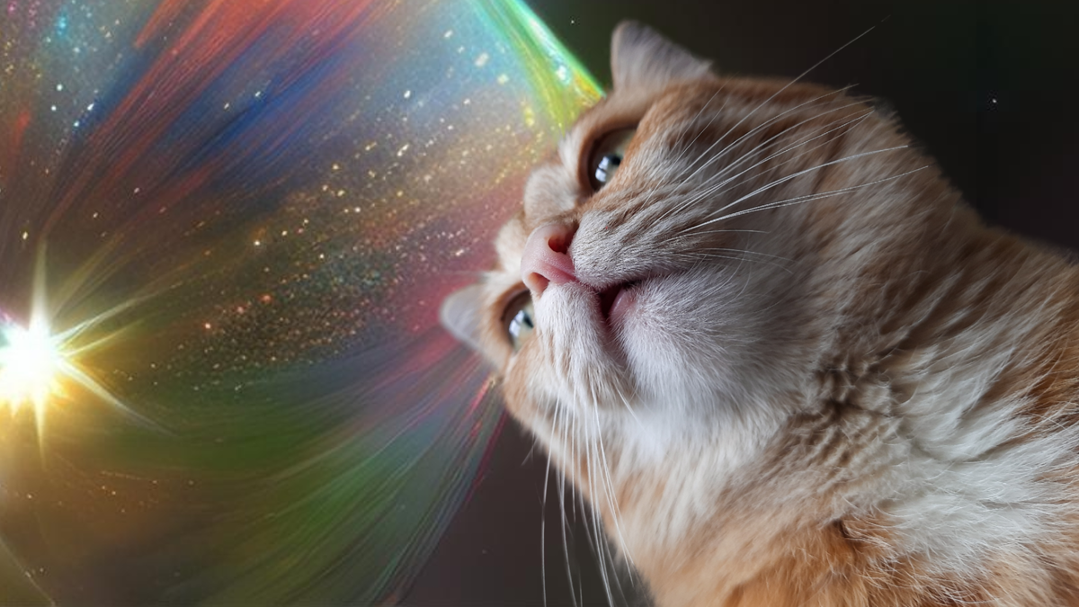 Искусственный интеллект пытается понять, почему кошь уронила что-то со стола 