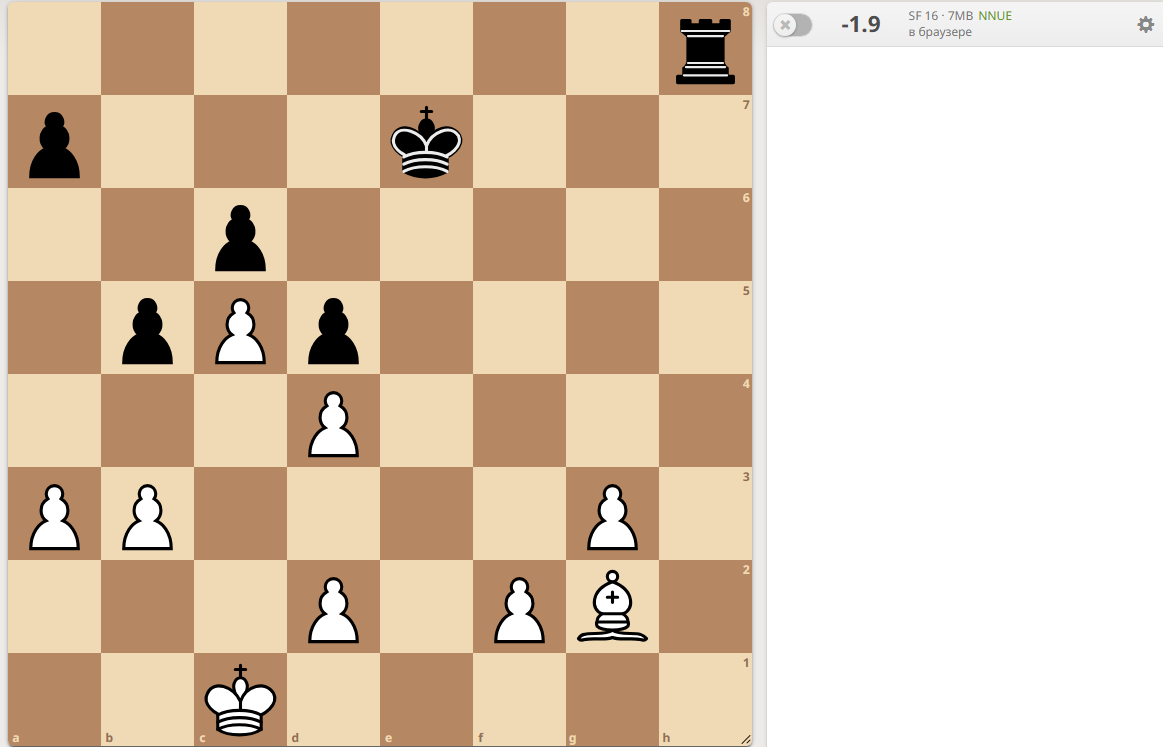 Начальная позиция этюда В.Чеховера. Ход белых. Ничья.