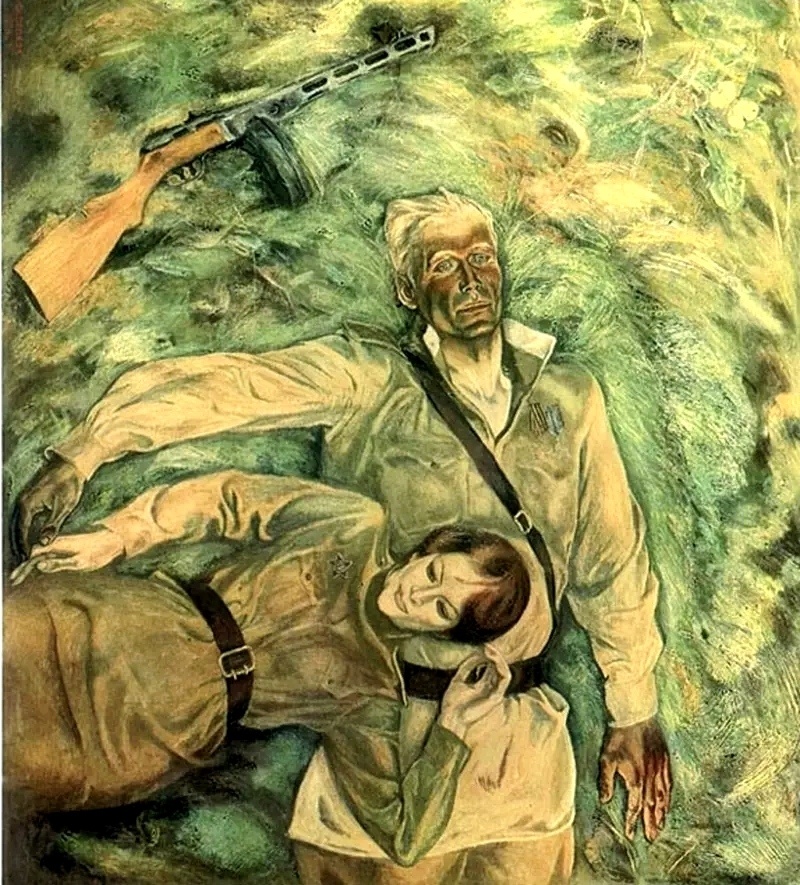 "Первый день мира". Художник Б. Окороков, 1975.