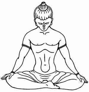 Джаландхара-бандха - "горловой замок" или запирание подбородка 