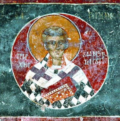 Святитель Герман Константинопольский. 14 в. Храм Богородицы Заумской. Македония.