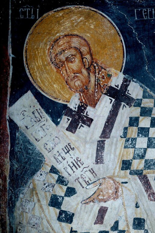 Святитель Герман Константинопольский. 16 в.  Храм святителя Николая. Косово и Метохия.