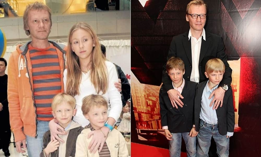 Актер Алексей Серебряков с детьми