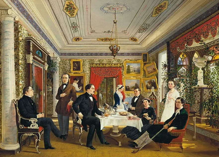 Литературный салон. Худ. Маковский