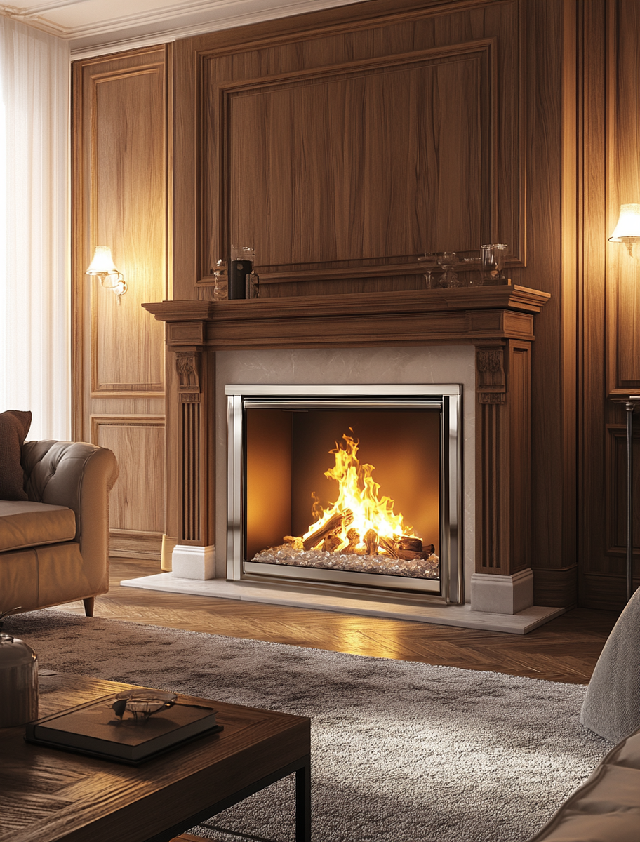    Электрический камин Provence + Danville Chrome: создайте уют и тепло в вашем доме с реалистичным пламенем и стильным дизайном Kamin