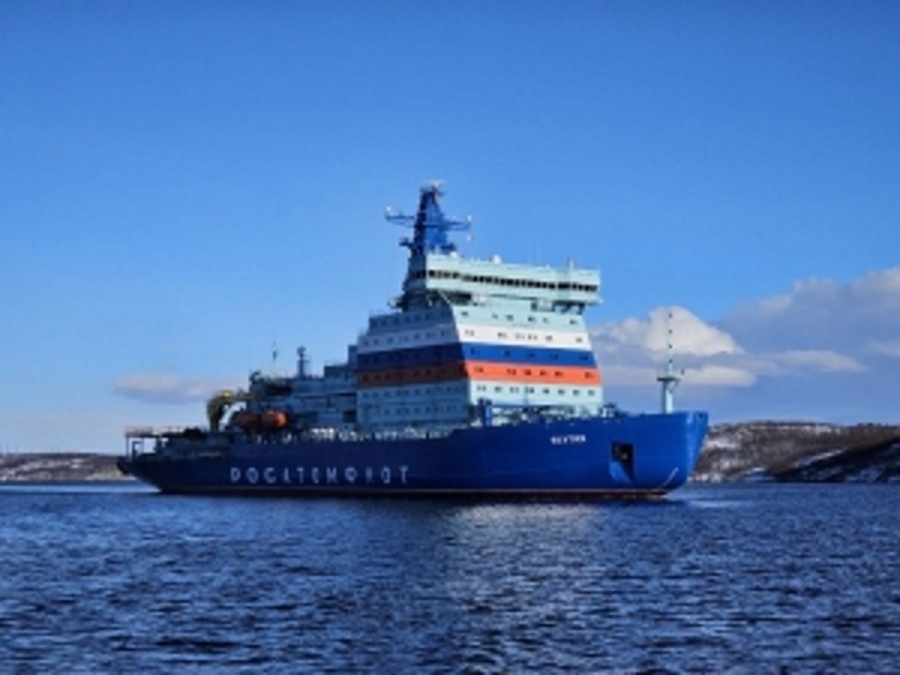 Атомный ледокол «Якутия» прибывает в порт Мурманск. Изображение: пресс-центр rosatomflot.ru