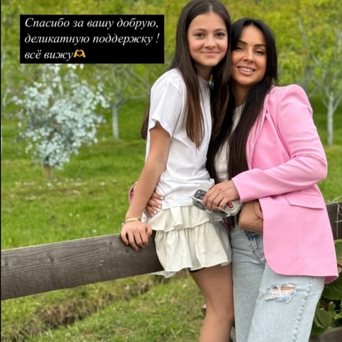    Жена Михаила Галустяна с младшей дочерью. соцсети