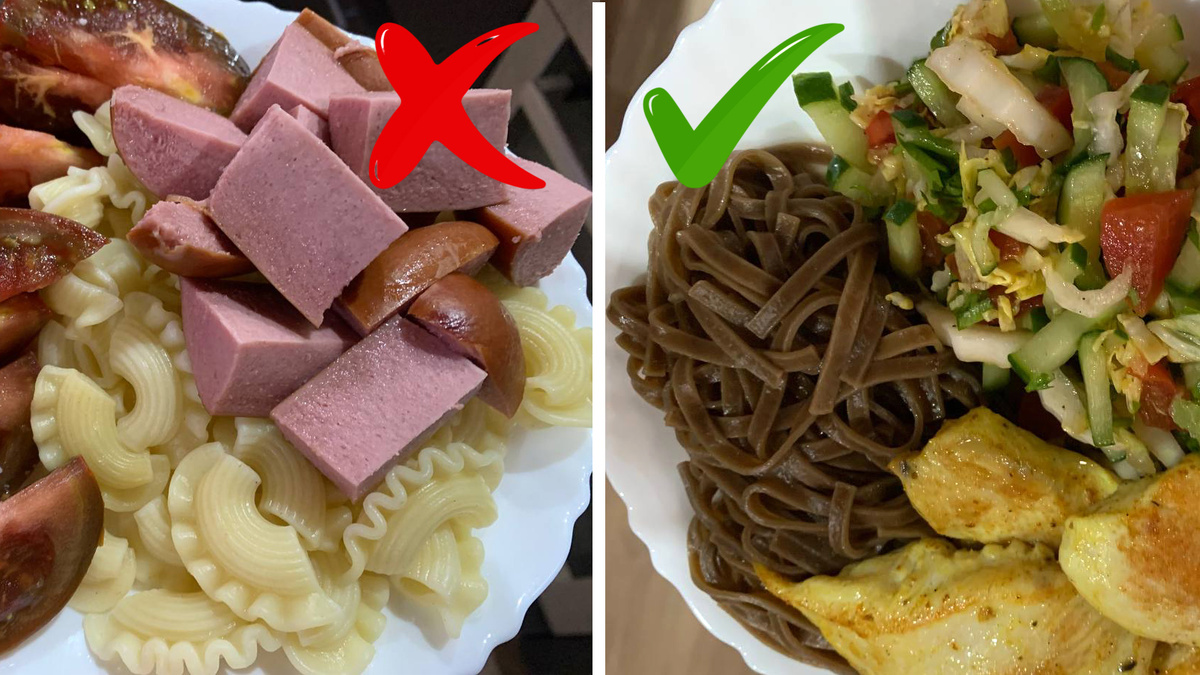 В данном случае предпочтение отдаем цельнозерновым макаронам