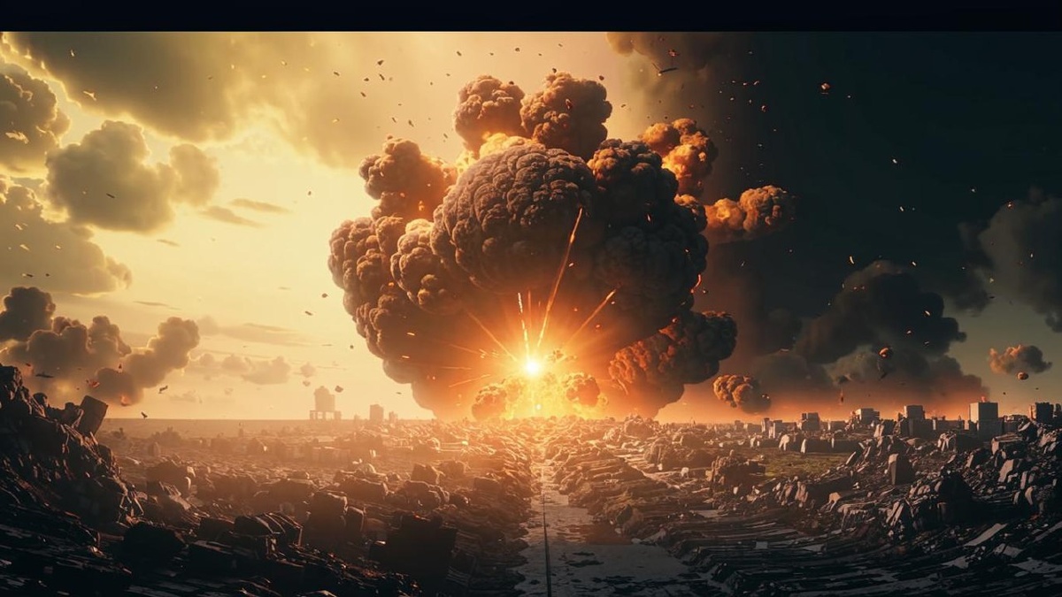 Смешалось небо и земля... Изображение созданно с помощью Кандинский 3.1 