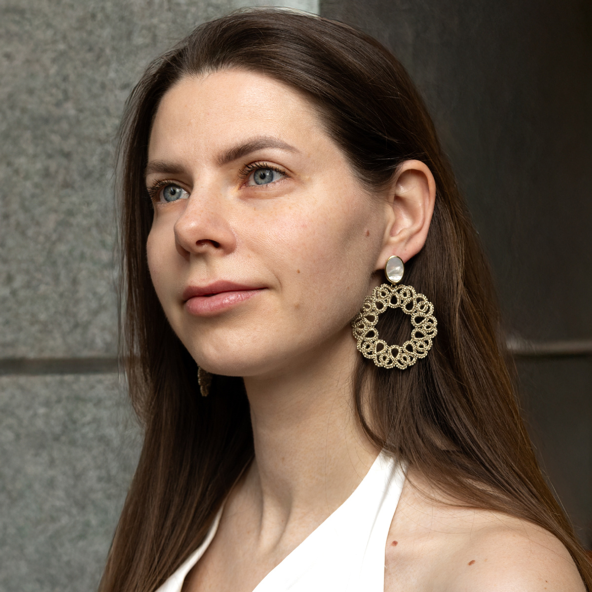 Серьги в технике фриволите. Автор: Анастасия Богданович