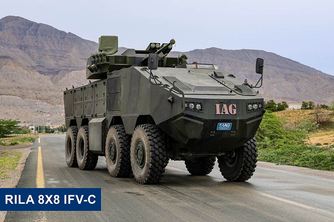 Объединённые Арабские Эмираты представляют новую боевую машину пехоты (БМП) RILA 8×8. Фото: International Armored Grou