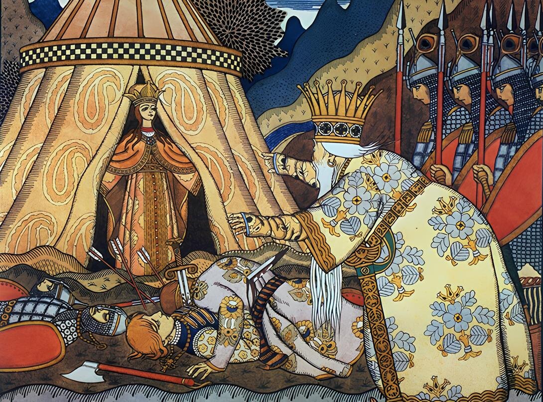 Золотой петушок иллюстрация / Иван Яковлевич Билибин