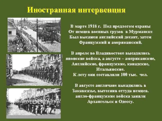 Иностранная интервенция Фото из открытого доступа