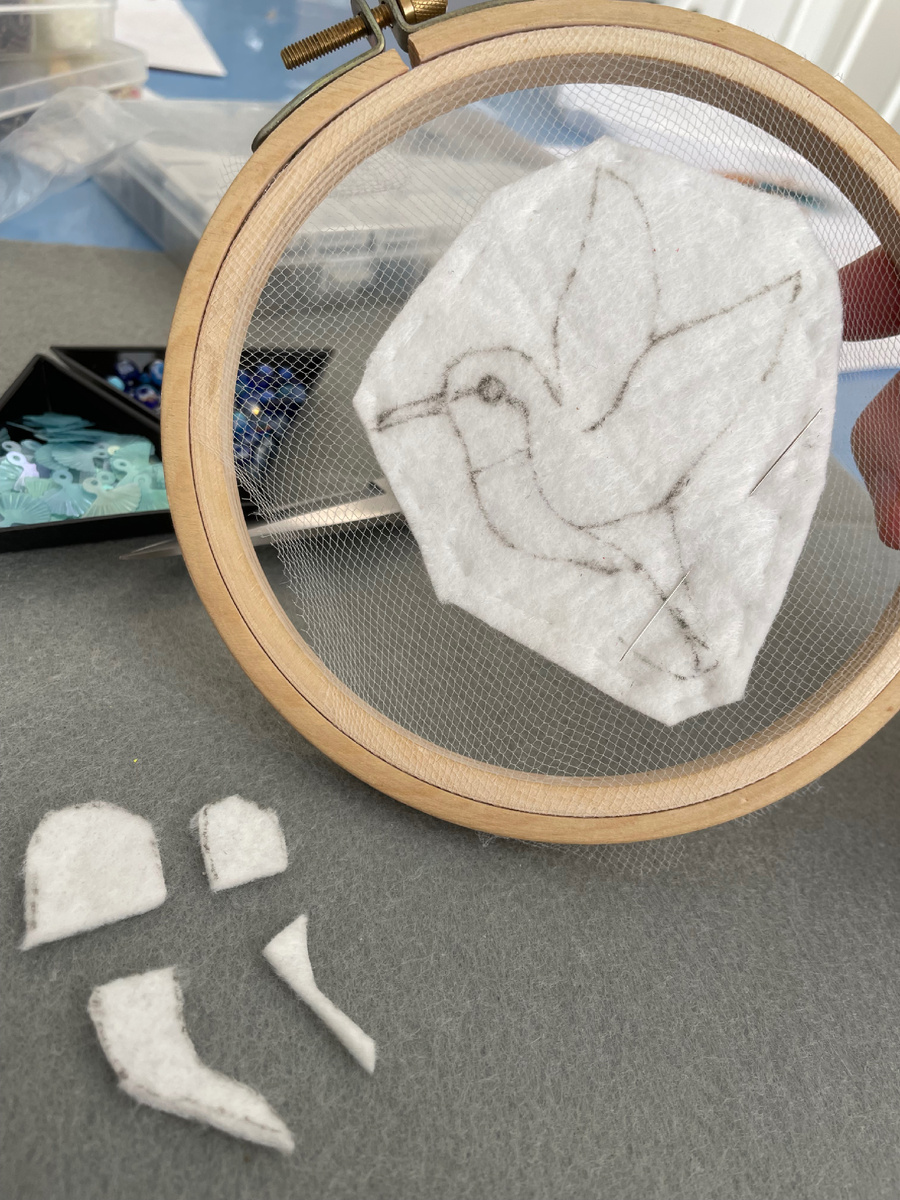 Кусочки фетра с отступом 2мм