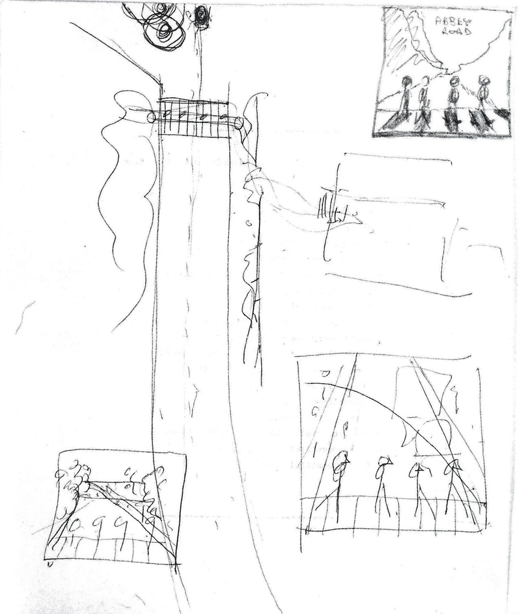 08.08.1969 Набросок Пола, как должна выглядеть обложка Abbey Road