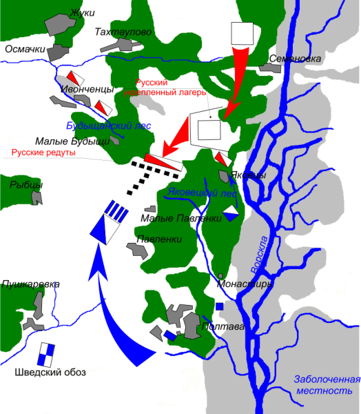 Войска перед началом сражения.