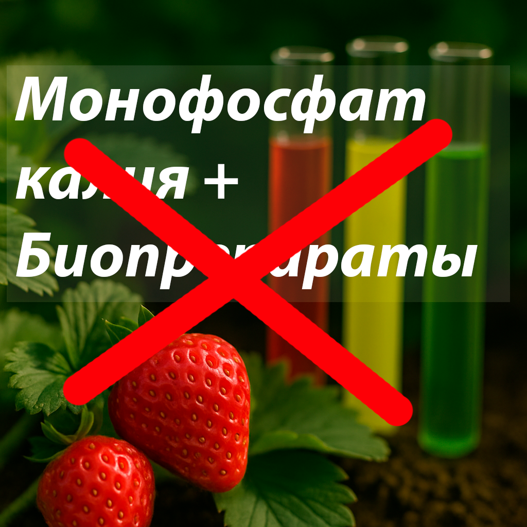 монофосфат калия и биопрепараты в одной баковой смеси НЕ РЕКОМЕНДУЕТСЯ