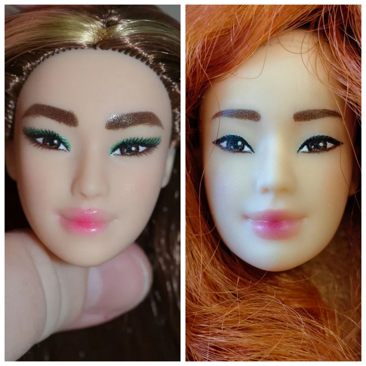 Танго как есть (фото с просторов интернета), и моя с подправленным макияжем. Это единственное фото непрошитой головы, примеряла цвет) 