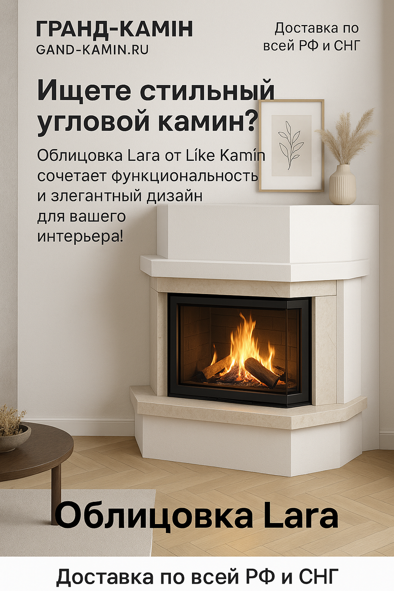    Угловые дровяные камины: как выбрать идеальную облицовку Lara для уютного интерьера и теплоты вашего дома Kamin