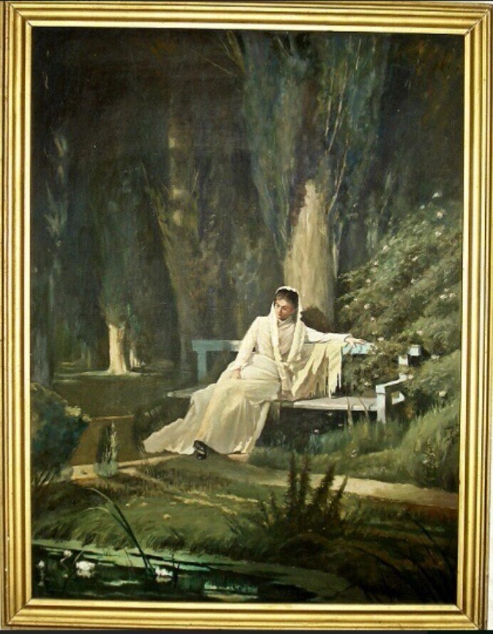 Эта картина висит у нас дома. Копия картины Крамского "Лунная ночь", которую нарисовал мой дедушка - Паникаровский Анатолий Андреевич.  